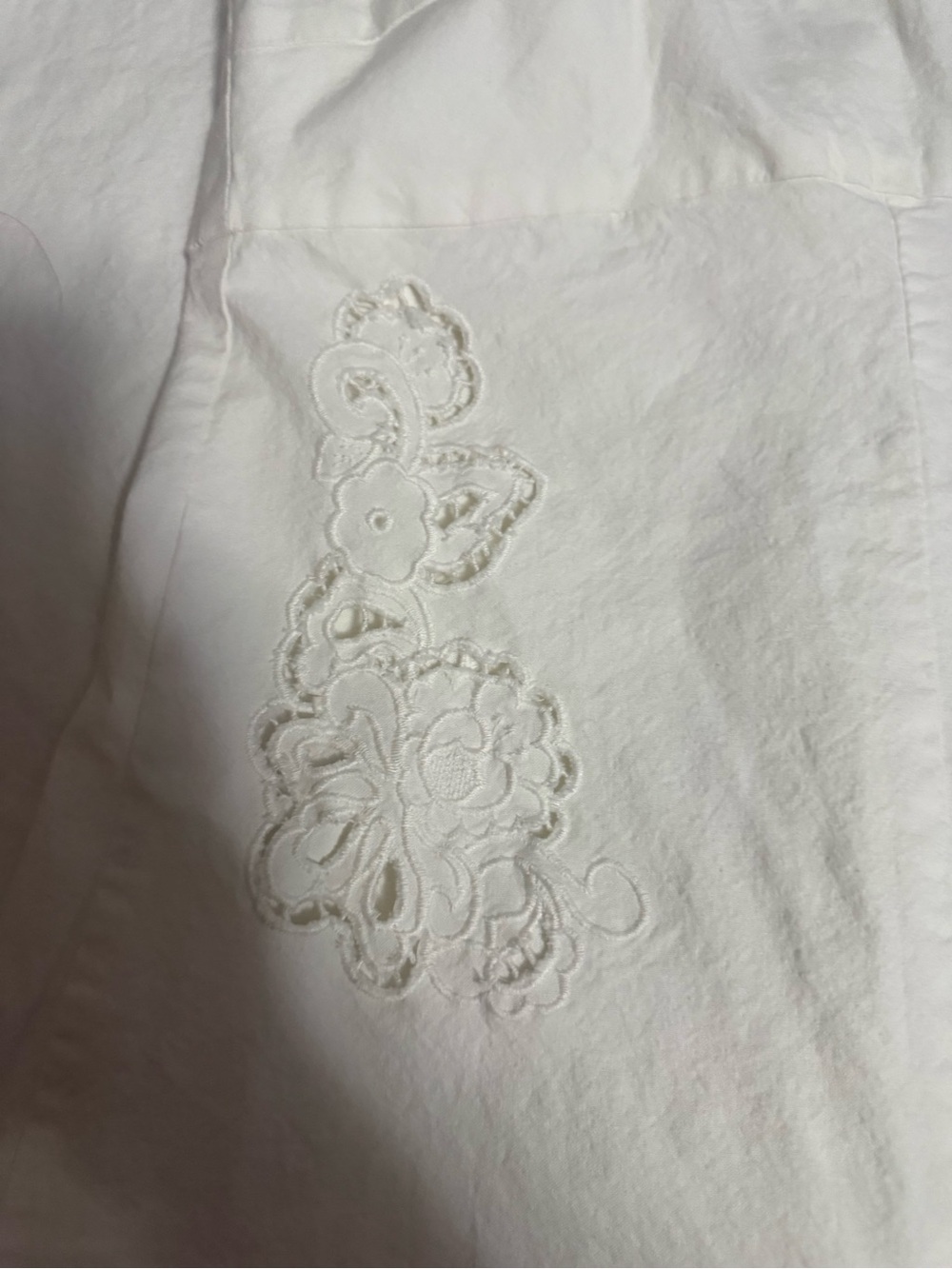 ZARA White Embroidered Strapless Wide Leg Jumpsuit Size M - Picture 6 of 16